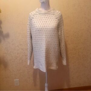 Aerie Cream Knit Sweater with little hearts